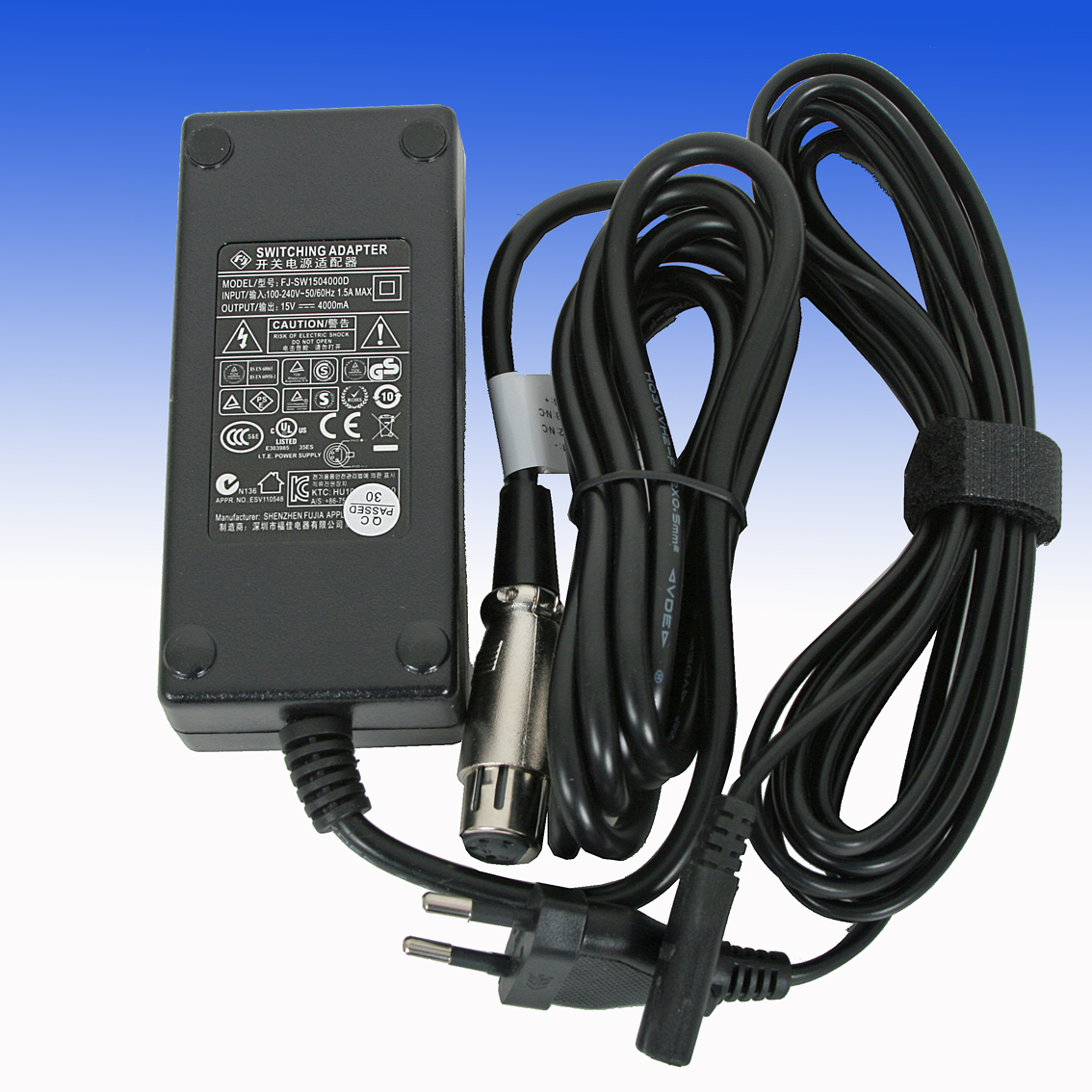 Netzteil 15V 4000mA - AC Adapter mit 4-PIN-XLR-Buchse (female) für Leuchten und andere geeignete Geräte SOLD OUT