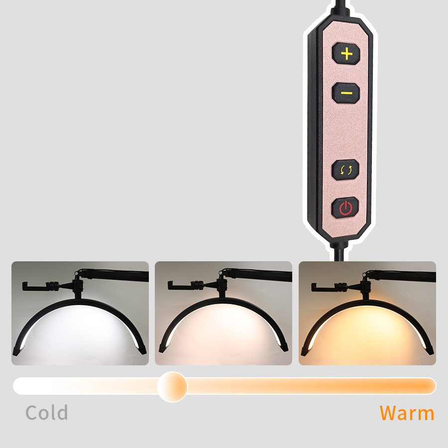 HELIOS HL-180 Halbmond LED-Leuchte für Portraits, Selfies,Vlogger und Stills