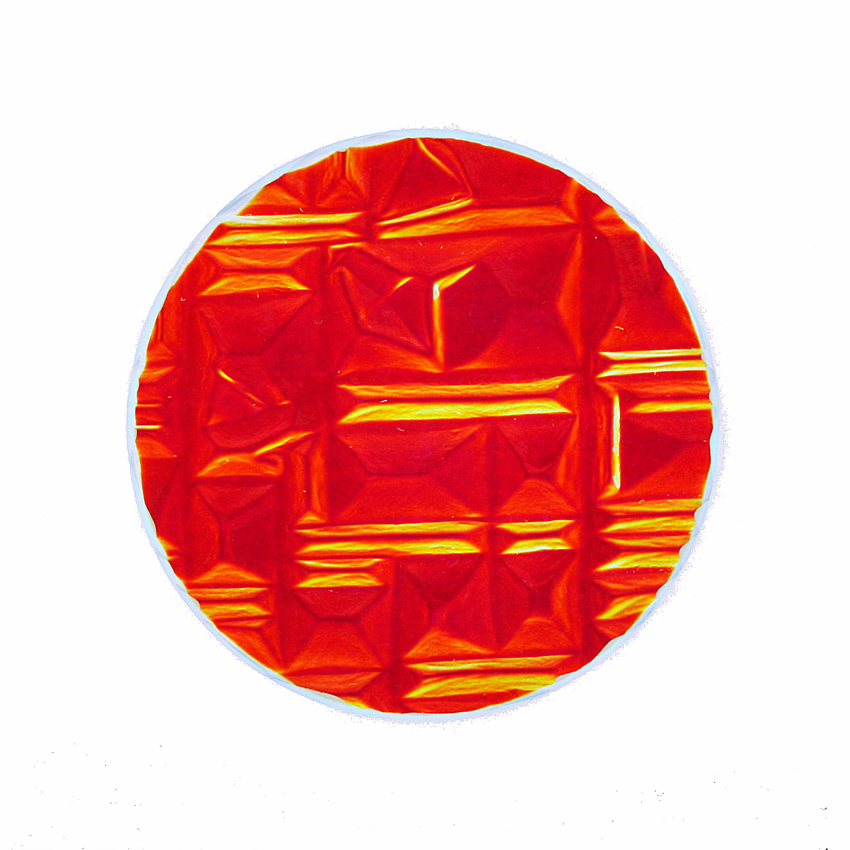 Hintergrund-Effekt-Glas DFXT6-R Mystic Squares Rot Größe "M"