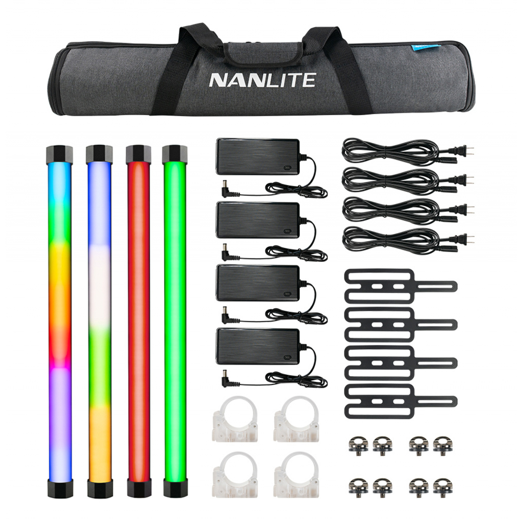 Nanlite PavoTube II 15X 4KIT Viererpack mit 4 RGBWW Röhrenleuchten