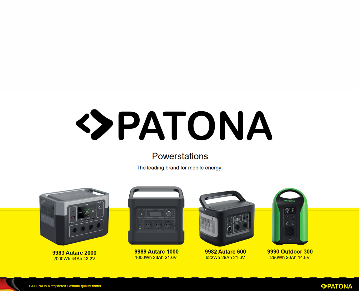PATONA Premium Powerstation Outdoor 300  INCL. 4-fach Solarpanel 100W - TIEFSTPREIS