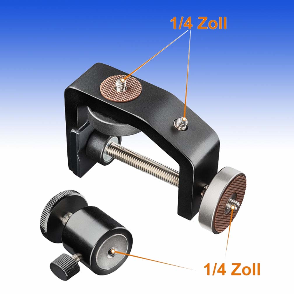 Walimex Pro KX-25 Stativ Klemme mit Kugelkopf und Mittelsäule