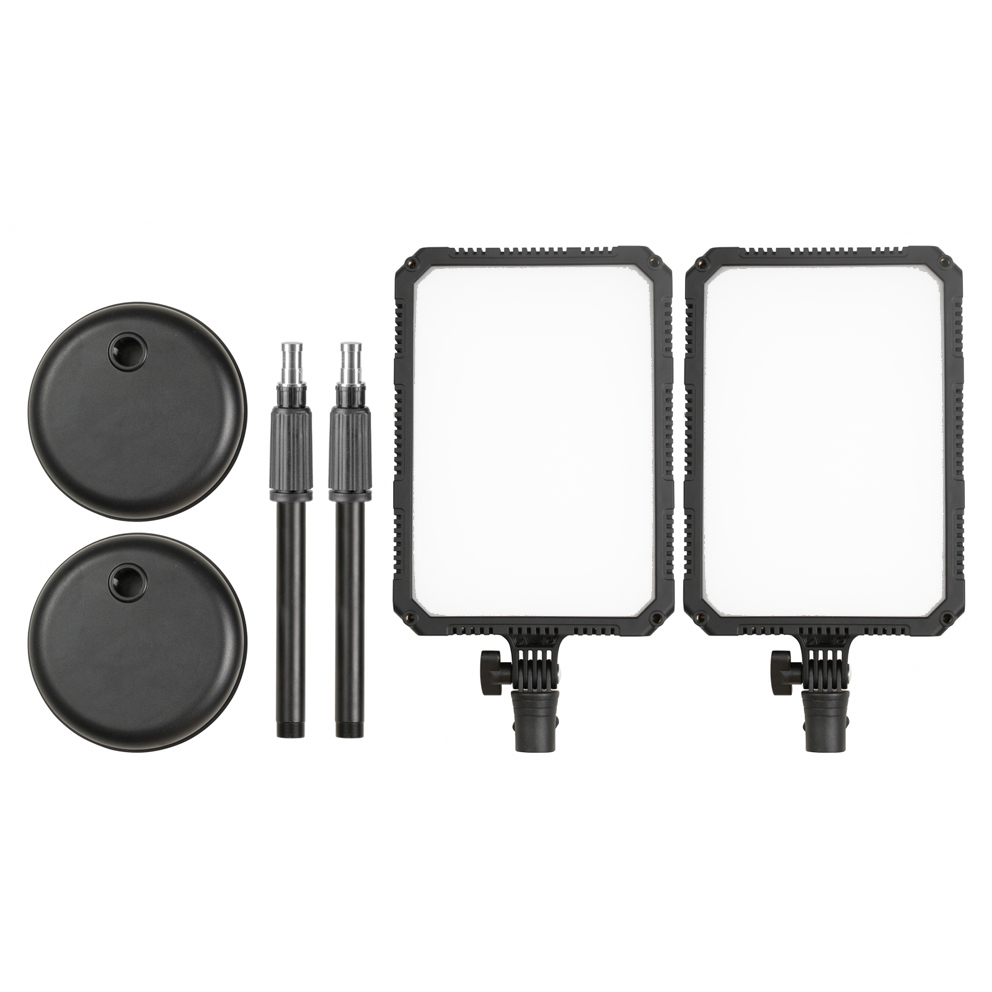 Kaiser Fototechnik LED-Desktop-Leuchtenset PL24 Vario 2Kit (5852), variable Farbtemperatur 3200 – 5600 K