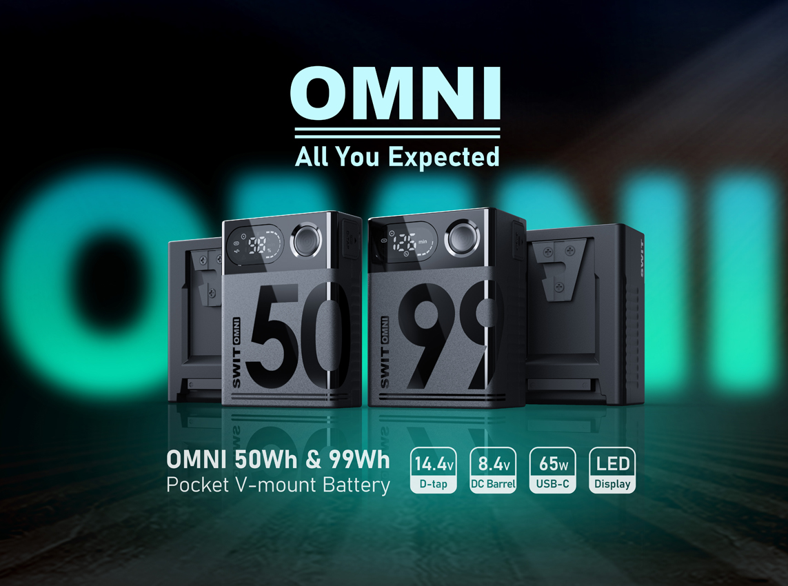 SWIT OMNI-99S 99Wh USB-C Info Pocket V-mount Battery mit 150W Dauerleistung