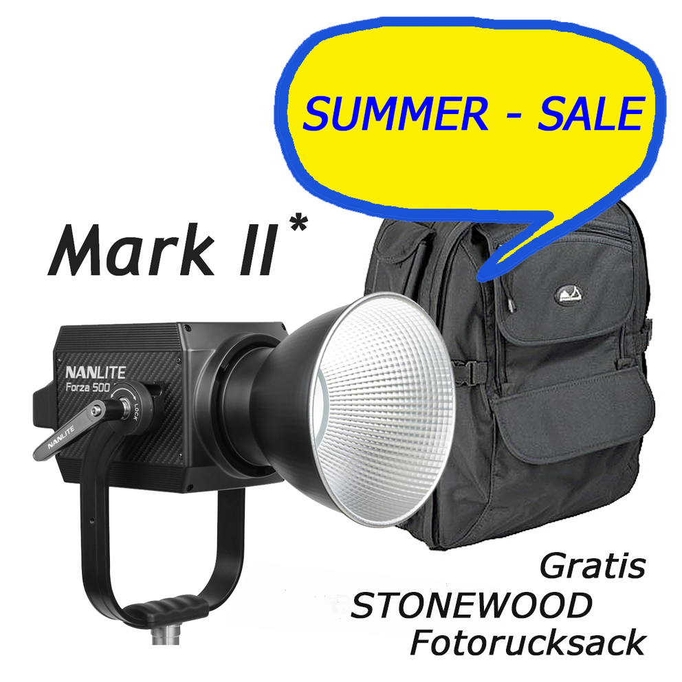 NANLITE FORZA 500 II Tageslicht LED Studioleuchte mit GRATIS STONEWOOD Fotorucksack
