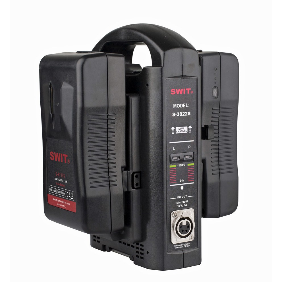 SWIT S-3822S Dual Schnell-Ladegerät für schnelles Laden von 2 V-Mount Akkus gleichzeitig