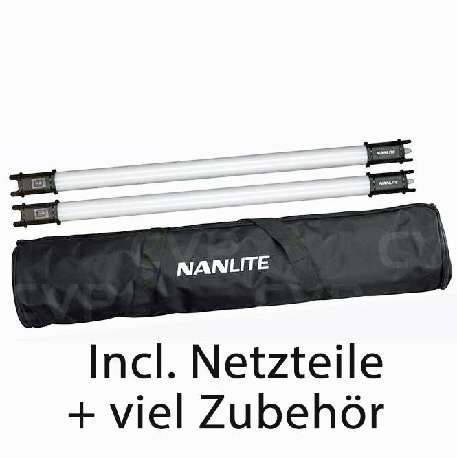 KAISER Nanlite PavoTube 15C-2Kit RGBWW Dual-Kit mit Akku (NL-PT15C-K2) - HALBER PREIS !