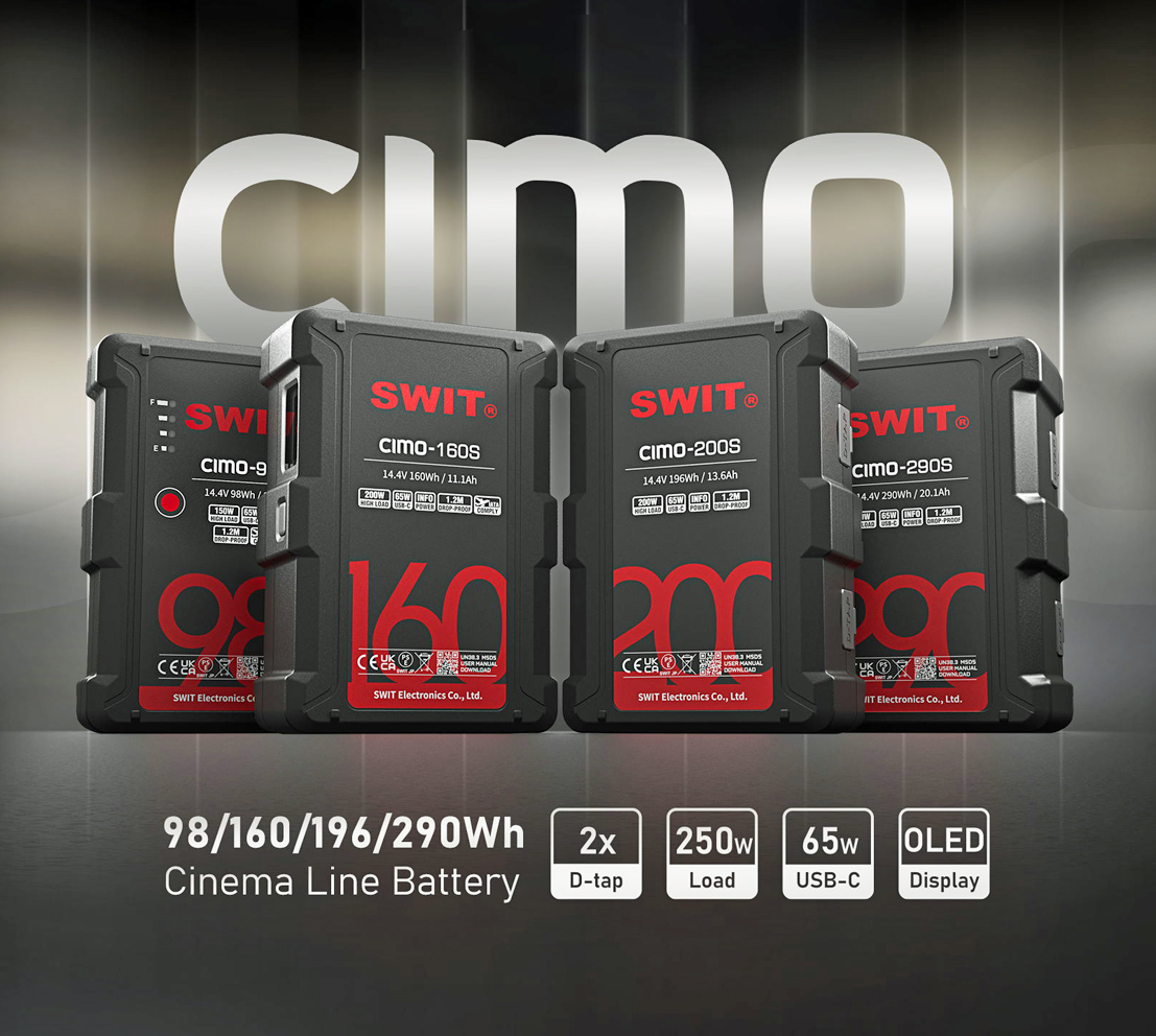 SWIT CIMO-160S 160Wh USB-C OLED info Cine V-mount Battery mit 200W Dauerleistung