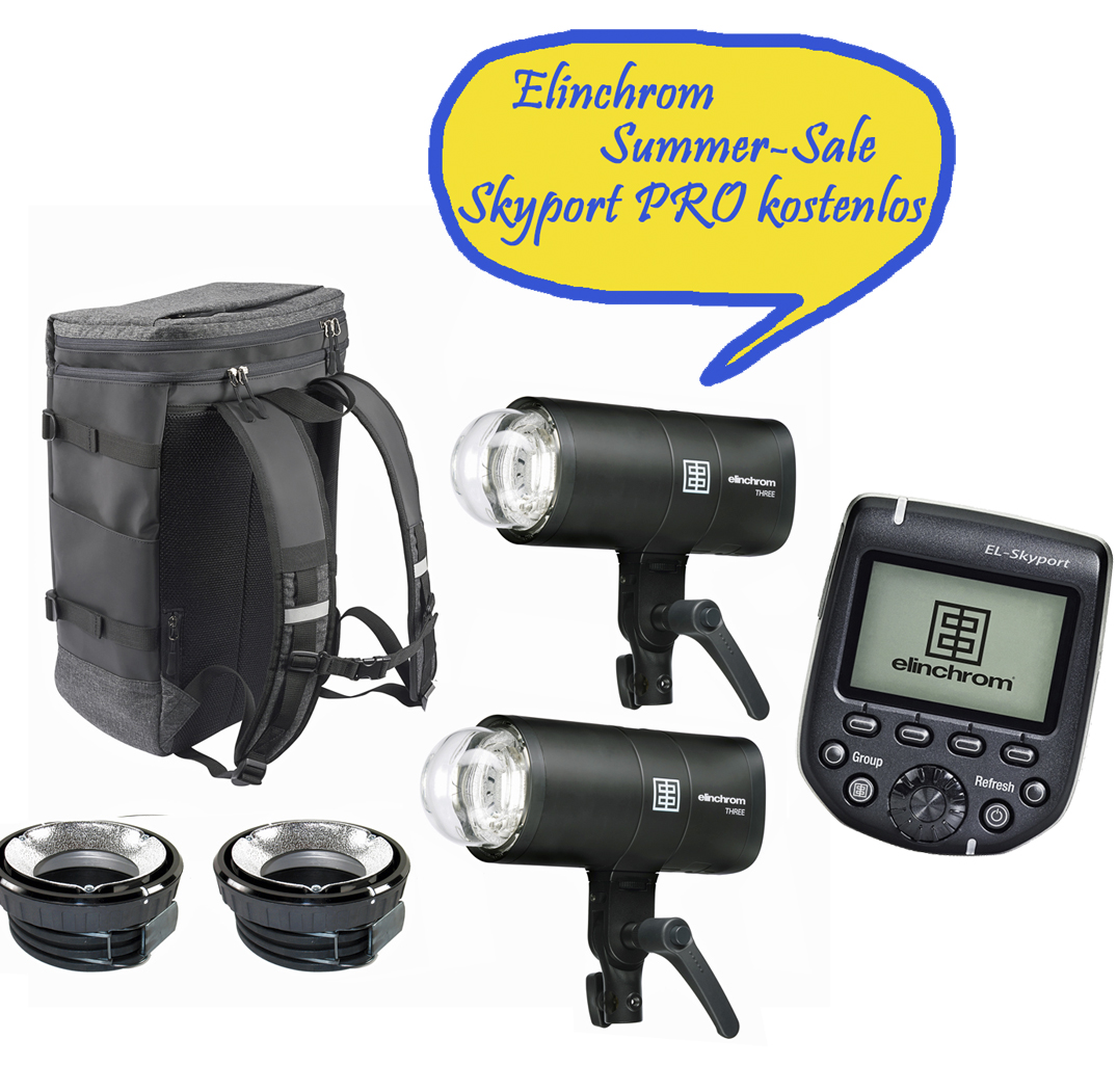Elinchrom THREE Off Camera Flash Dual Kit (E20942.2) INCL. KOSTENLOSEM SKYPORT PRO Transmitter