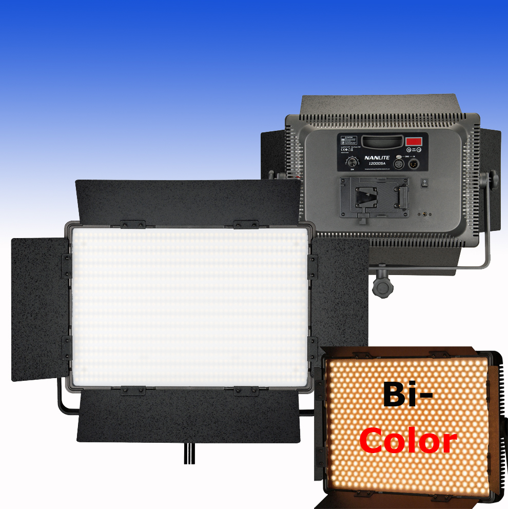 NANLITE Bi-Color LED Panel 1200CSA mit Digitaldisplay und V-Mount Akku Adapter (Kaiser 3756)