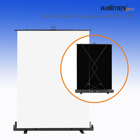 Walimex pro Roll-up Panel Hintergrund Weiß 155x200