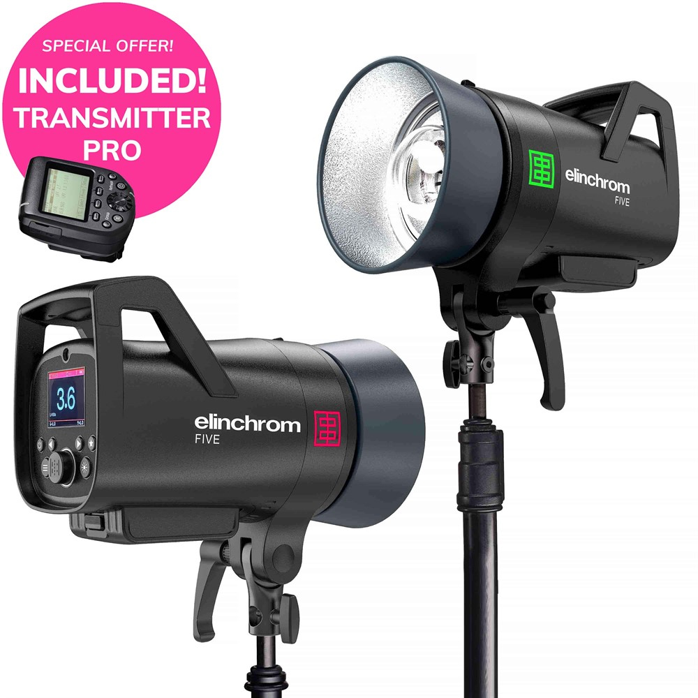 Elinchrom FIVE Battery Flash Dual Kit (E20961.2) - MIT GRATIS-SKYPORT-TRANSMITTER-PRO