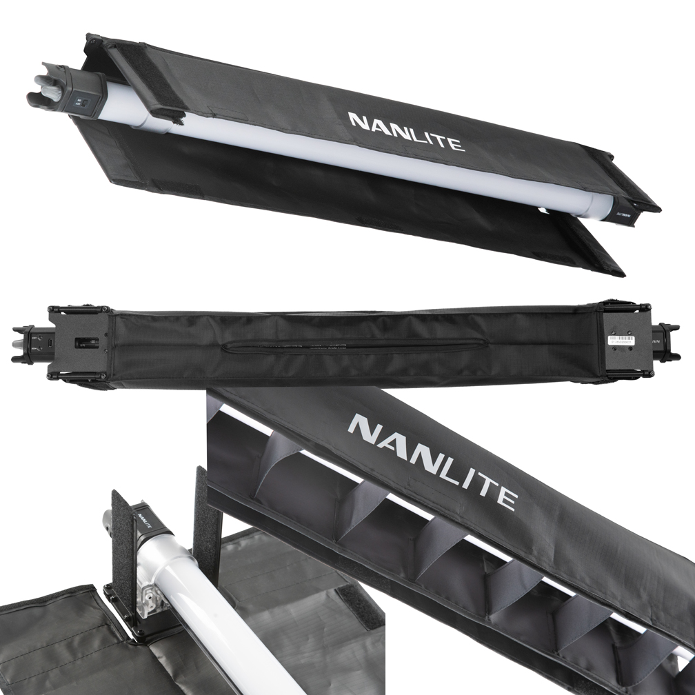 Barndoor mit Egg Crate Grid für die Nanlite PavoTube II 15C (BD-PTII15C+EC) 