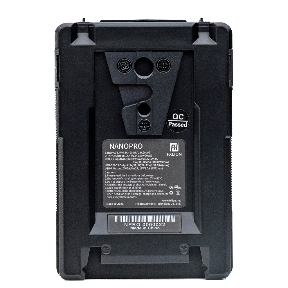 FXLION NANO PRO 14.4V / 98Wh V-Mount Hochleistungsbatterie mit PD 100W (FX-NANOP)